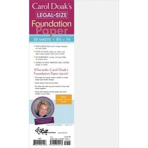 NEW Carol Doak's Legal Size Foundation Paper 50 sheets 8 1/2" x 14 inches Sewing